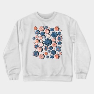 Succulent pots // blue and coral Crewneck Sweatshirt